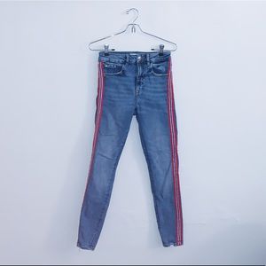 Zara Red Stripe Skinny Jeans